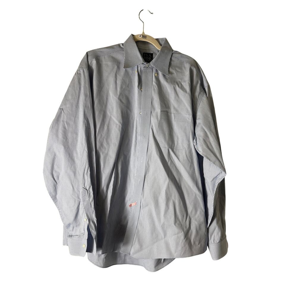 Jos A Bank Blue and White Travelers Collection Shirt Sz 16.5/36